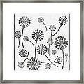 Dandelion Seeds Grey Framed Print