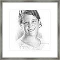 Daughter Pencil Portrait Framed Print