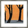 Dead Trees Against A Dune Background Framed Print