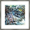 Deckchair In A Summer Garden Framed Print