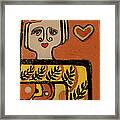 Deco Queen Of Hearts Framed Print