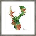 Deer Antlers Silhouette Watercolor Art Print Painting Framed Print