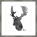 Deer Head Art Print Watercolor Painting Framed Print