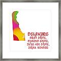 Delaware State Map Collection 2 Framed Print