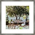 Denise Hale On Her Patio Framed Print