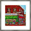 Depanneur Maison De Pain Patisserie Fleuriste Fruits Montreal Paintings Street Hockey City Scenes Framed Print