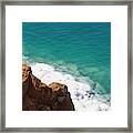 Deposit Of Salt And Gypsum By The Cliff Framed Print