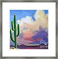 Desert Cactus At Sunset Framed Print