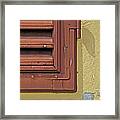 Detail Of A Red Wood Window Shutter In Tuscany Framed Print