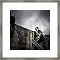 Determination: Female Athlete In Competition Framed Print