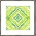 Diamond In Green And Yellow Framed Print
