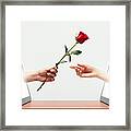 Digital Romance Framed Print