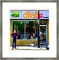 Dilallo Burger Notre Dame Ouest And Charlevoix  Montreal Art Urban Street Scenes Carole Spandau Framed Print