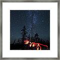 Dinosaur Written By Light Painting With Framed Print