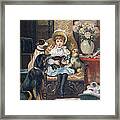 Doddy And Her Pets Framed Print