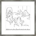 Dogs At A Meeting Framed Print