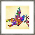 Dove With Olive Branch Framed Print