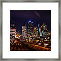 Down Town Houston From The Buffalo Bayou Bridge Framed Print