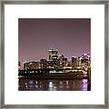 Downtown Saint Louis From The Eads Bridge At Night Framed Print