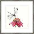 Dragonfly Flower Framed Print