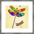 Dragonfly Watercolor Art Framed Print