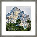 Dramatic Mountain Peak Fringed By Forest Framed Print