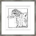 Drawing Of Christ On The Cross Framed Print