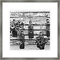 Original Plant Pot In Wood Base - Dreams Of Freedom Black And White Framed Print