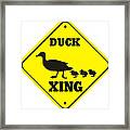 Duck Crossing Sign Framed Print