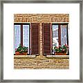 Dueling Windows Of Tuscany Framed Print