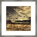 Dusk At The Red Barn Framed Print