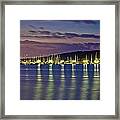 Dusk View Of Yacht Club Marina In Sukosan Framed Print