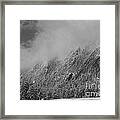 Dusted Flatirons Low Clouds Boulder Colorado Bw Framed Print