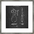 Ear Piercing Instrument Patent From 1881 - Charcoal Framed Print