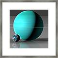 Earth Compared To Uranus Framed Print