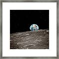 Earthrise Over The Moon Framed Print