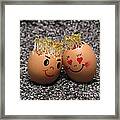 Easter Eggmen Or Eggs With Hair Series. 02 Framed Print