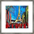 Eiffel Tower And The Red Visitors Framed Print