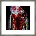 Electric Woman In Red Framed Print