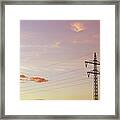 Electricity Wires And Pylon Framed Print