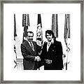 Elvis Presley And President Nixon Framed Print