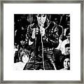 Elvis Presley In Leather Suit Framed Print