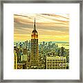 Empire State Building In The Evening Framed Print