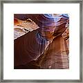 Enchanting Antelope Canyon With Lichen Framed Print