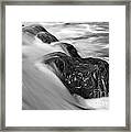 Eno River Rocks Black And White Framed Print