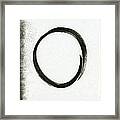 Enso #2 - Zen Circle Abstract Black And Red Framed Print