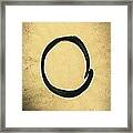 Enso #4 - Zen Circle Abstract Sand And Black Framed Print