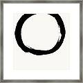 Enso Circle With Mushin Calligraphy Framed Print