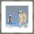 Epic Battle In The Snow Framed Print