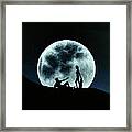 Eros Under A Full Moon Rising Framed Print